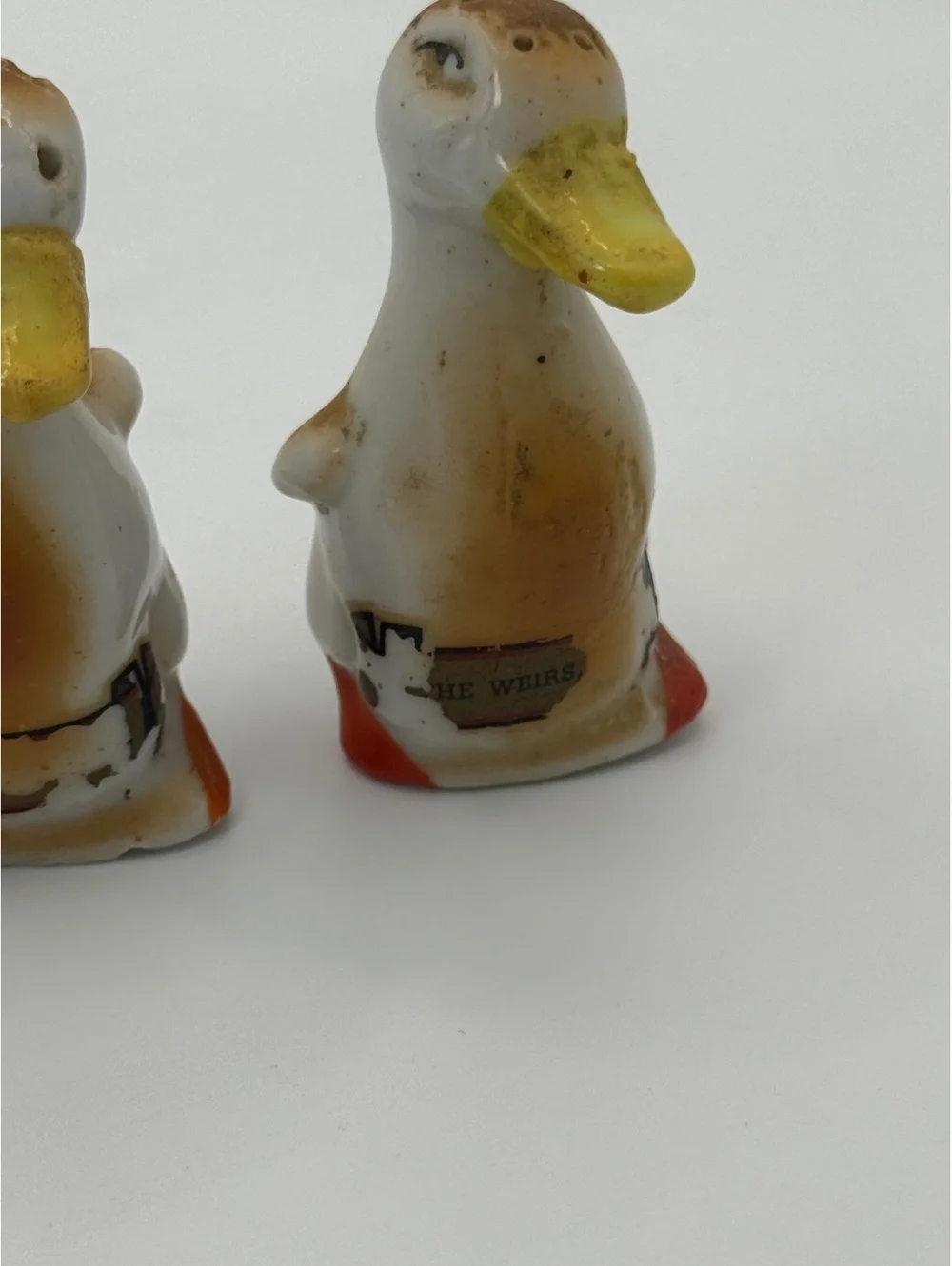 Vintage Duck Salt Pepper Shakers Ceramic Figural Pair Kitchen Decor, Cute